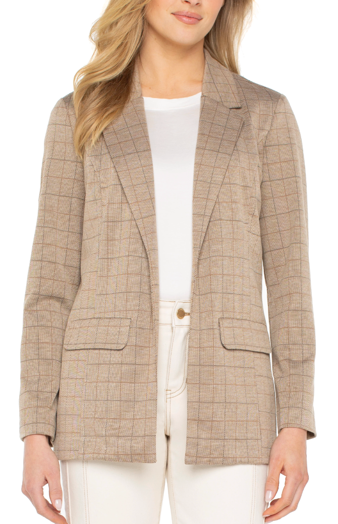 Liverpool Boyfriend Blazer Khaki Grid