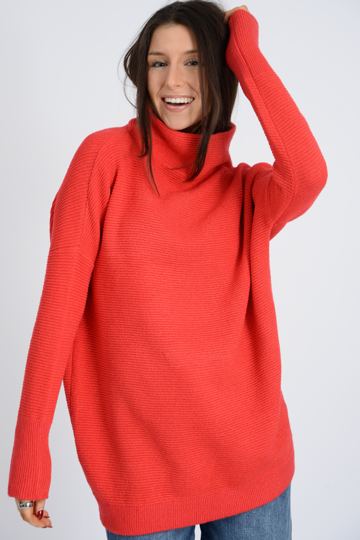 RD Style Nancy Ottoman Mockneck Poppy Red