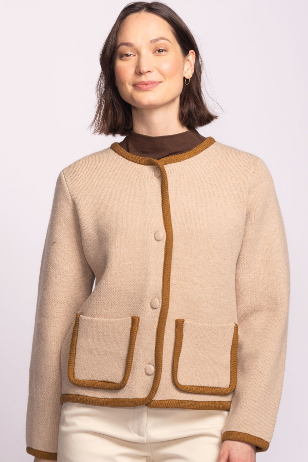 Pink Martini Del Rey Cardigan In Brown