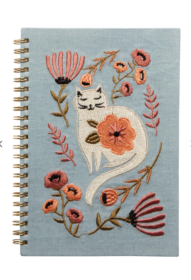 Danica Catbloom Embroidered Notebook