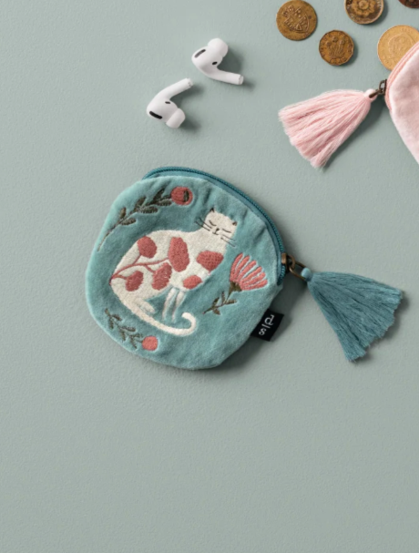 Danica Embroidered Coin Purse Catbloom
