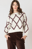 Dex Diamond Check Sweater Cocoa Cream