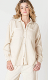 Room 34 Thermal Knit Shirt Jacket Cake Batter
