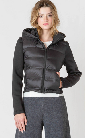 Room 34 Hooded Puffer Jacket In Black
