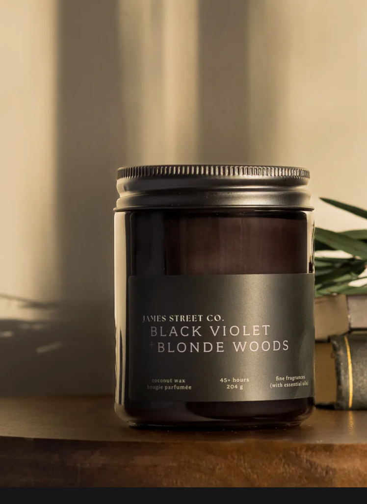 James Street Candle Co Black Violet + Blonde Woods