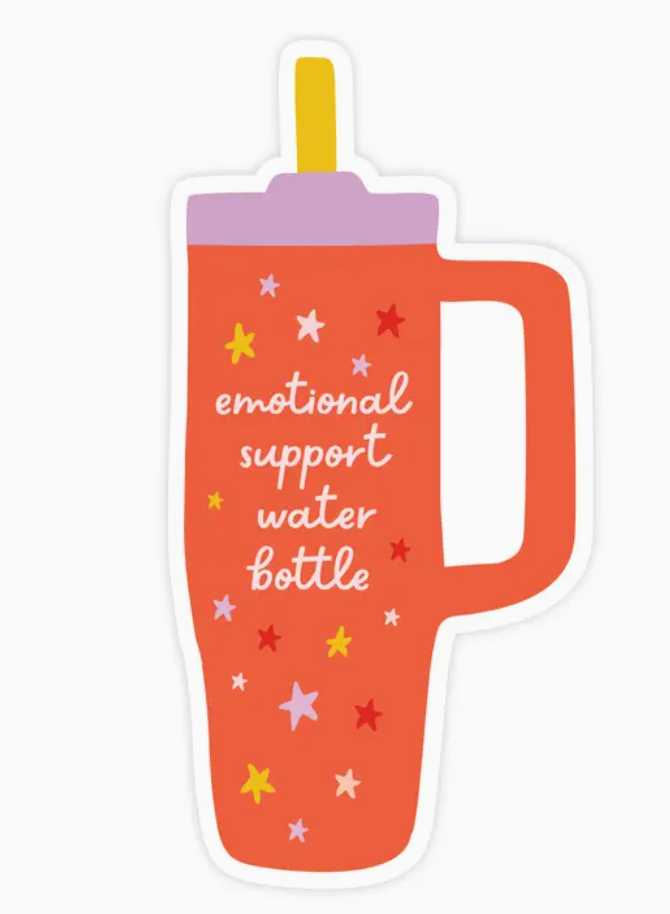 Pretty By Her Emotional Support Water Bottle Sticker