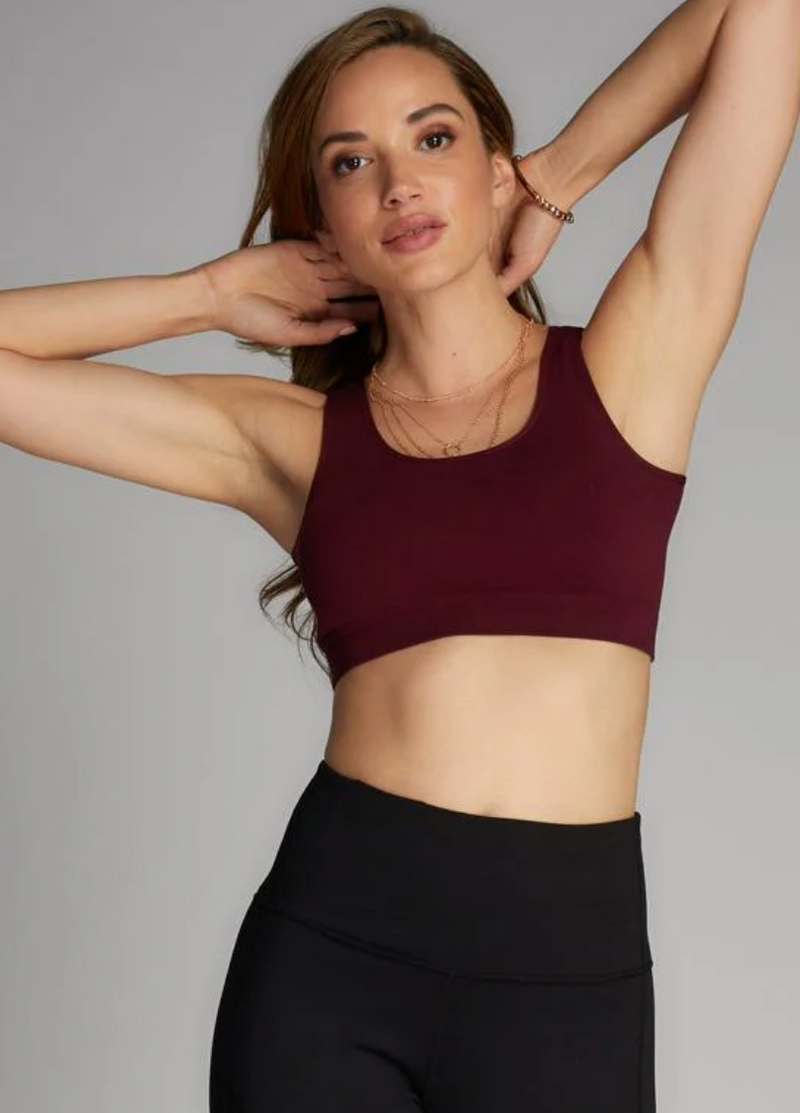 Cest Moi Ribbed Bralette In Bordeaux