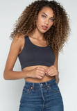 Cest Moi Ribbed Bralette In Lead