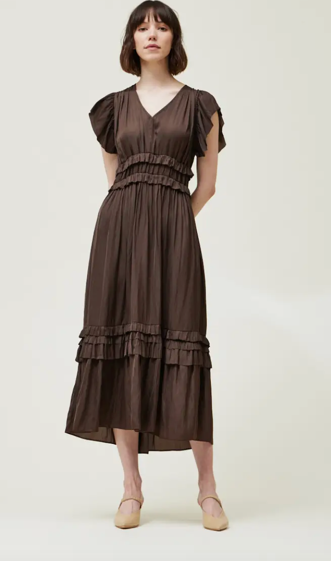 Grade & Gather Monica Dress Dark Roast