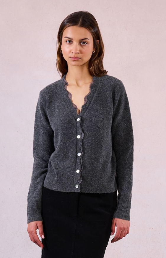 Molly Bracken Shirley Button Cardigan Grey