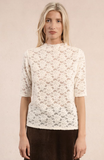 Molly Bracken Lane Lace Tee Ecru