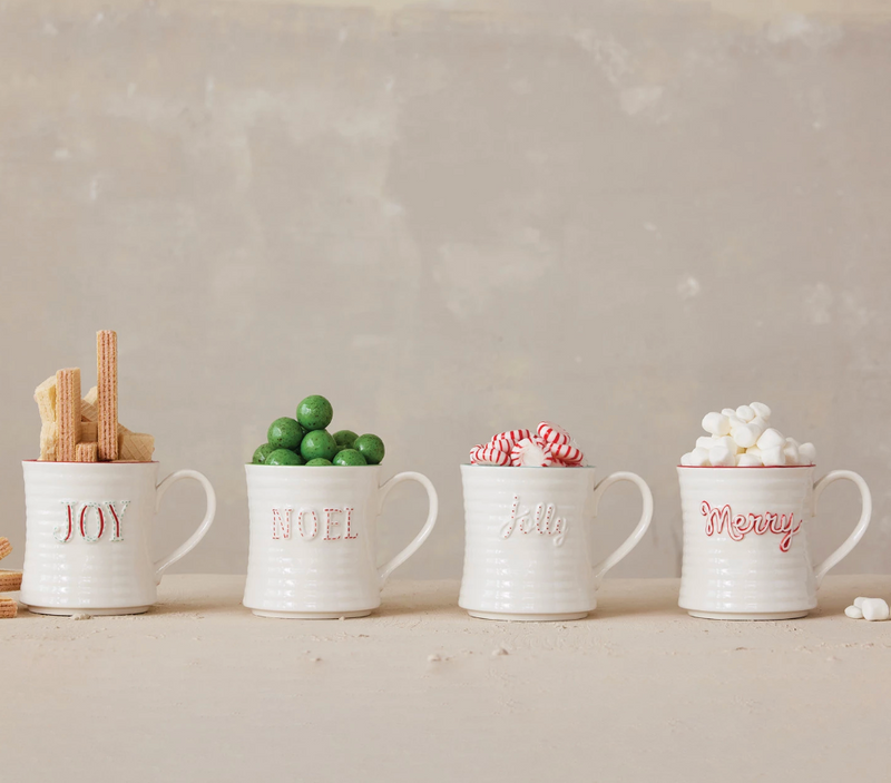 Creative Co Op Holiday Word Mug