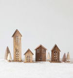 Creative Co Op Set Of Four Mango Wood Houses