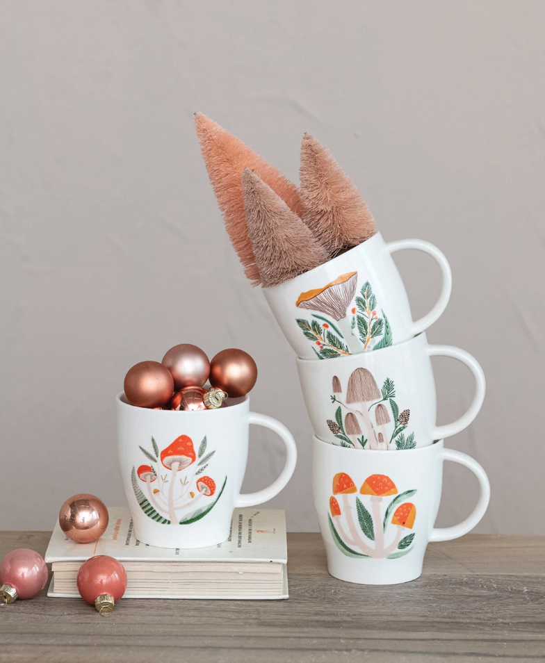 Creative Co Op Mushroom Design Mug