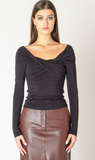 Black Tape Crossover Top Black