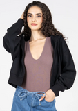 Cest Moi Recycled Poly Cotton Zip Hoody Black