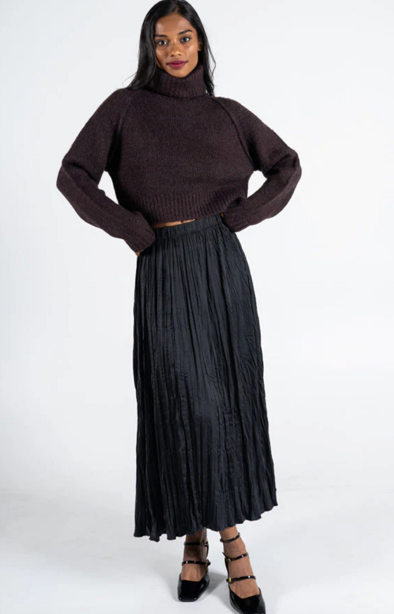 Cest Moi Pleats Maxi Skirt Black