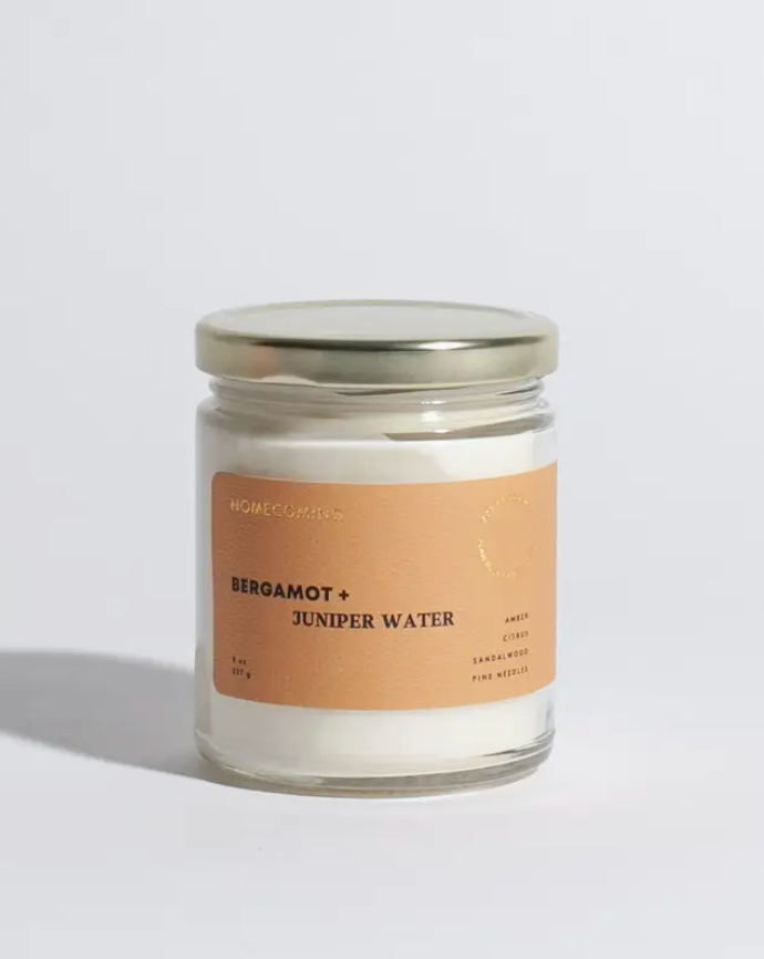 Homecoming Bergamot + Juniper Water Candle