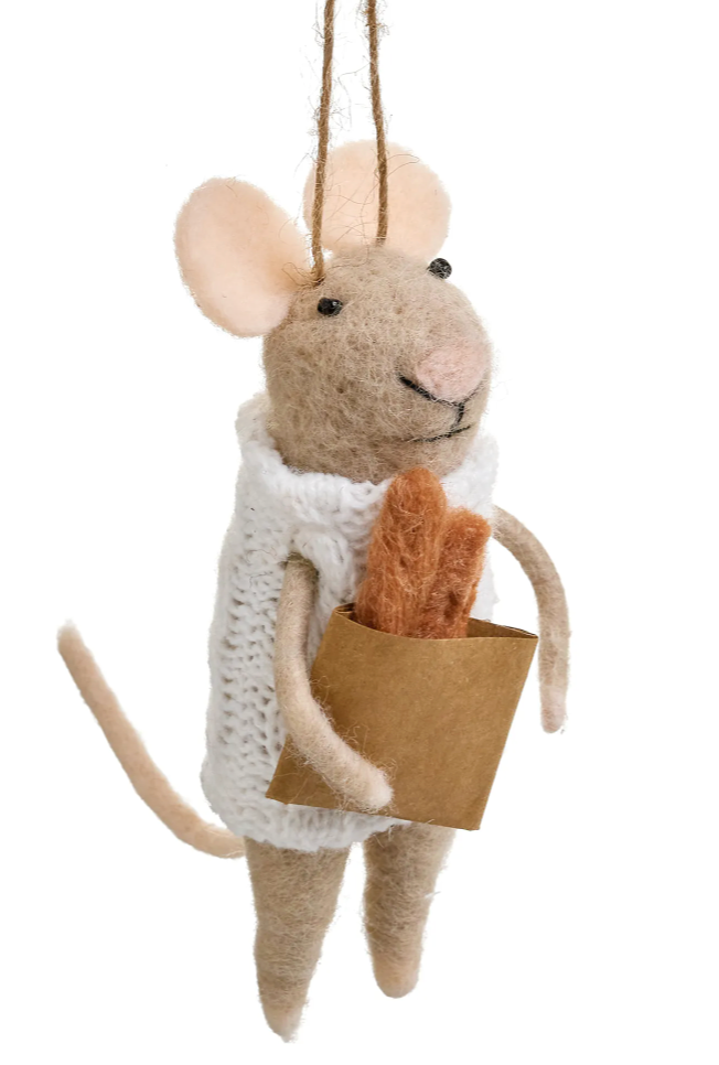 ADV Shopping Baguette Mouse Ornament Taupe