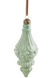 ADV Glass Drop Ornament Tear Shape Mint Green
