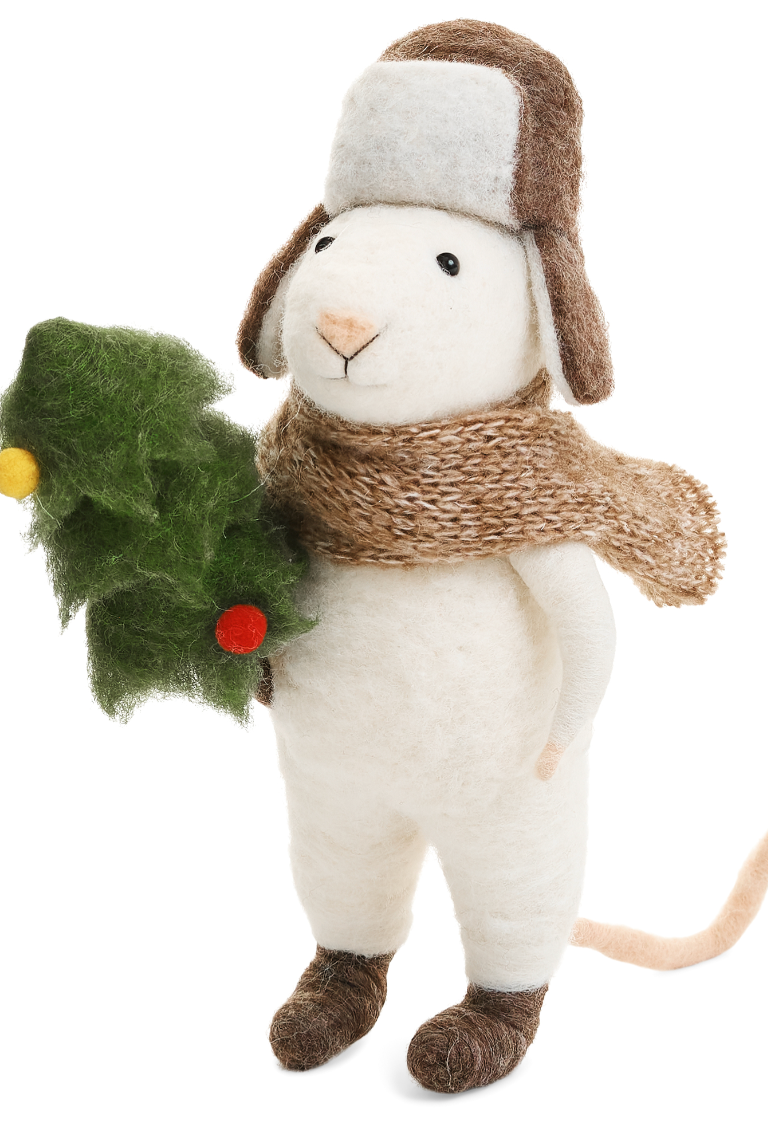 ADV Felt Mouse With Tree Decor