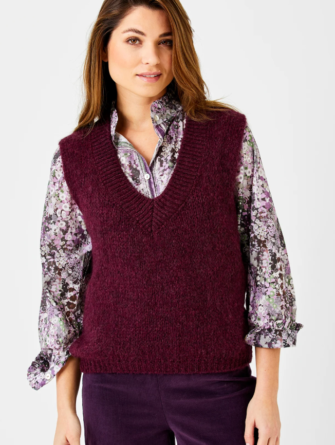 Suzy D Fedora Knit Tank Plum