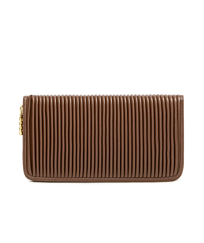Pixie Mood Sandy Wallet Espresso Brown Pleated