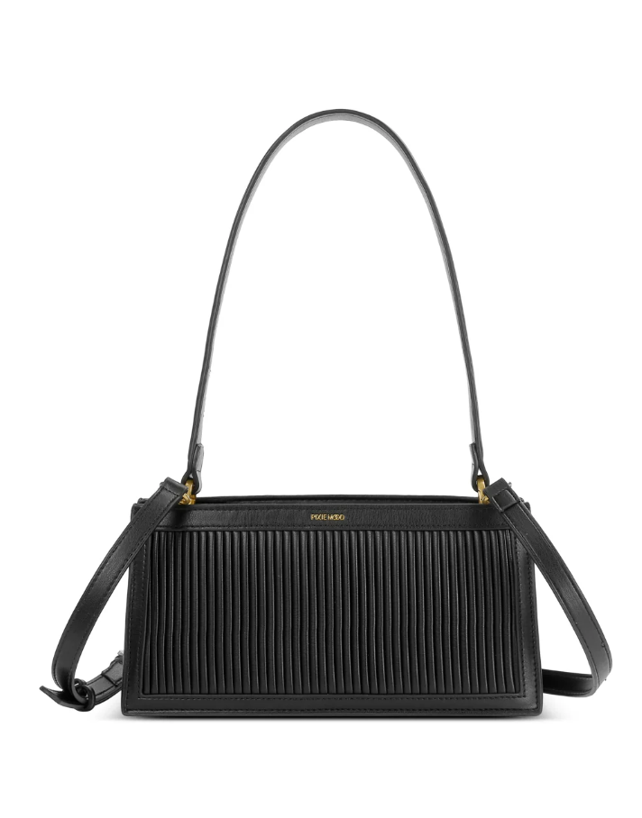 Pixie Mood Abigail Clutch Bag Black Pleated
