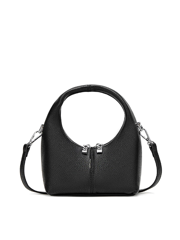 Pixie Mood Circle Crossbody Bag Black Pebbled