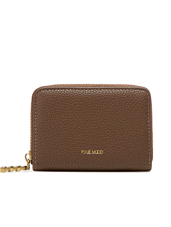 Pixie Mood Kimi Card Wallet Espresso Brown Pebbled