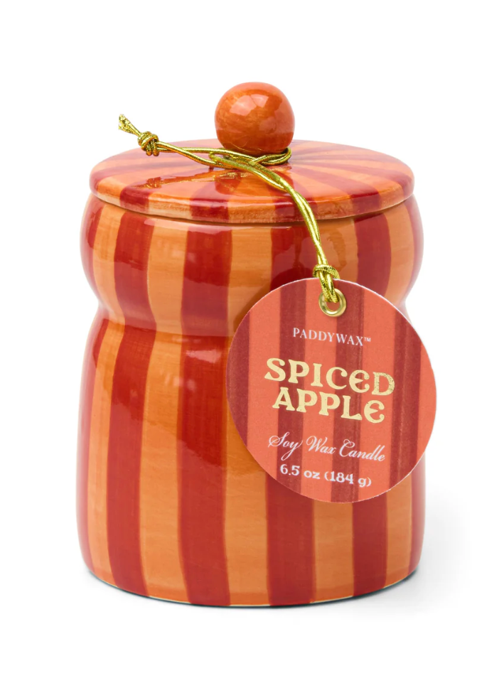 Paddywax Cabana Stripe Candle Spiced Apple