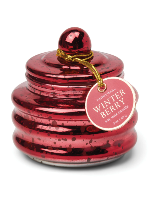 Paddywax Mercury Beam Candle Winter Berry Red
