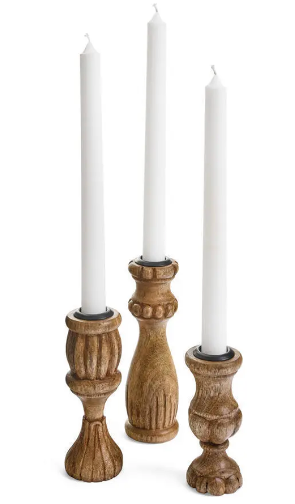ADV Mango Wood Taper Candle Holder Large