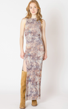 Dex Mesh Dress Butterfly Print Neutral