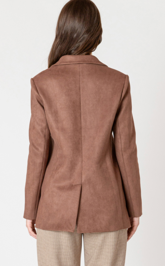 Black Tape Faux Suede Blazer Chocolate