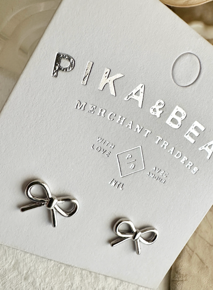 Pika & Bear Zooey Bow Stud Silver