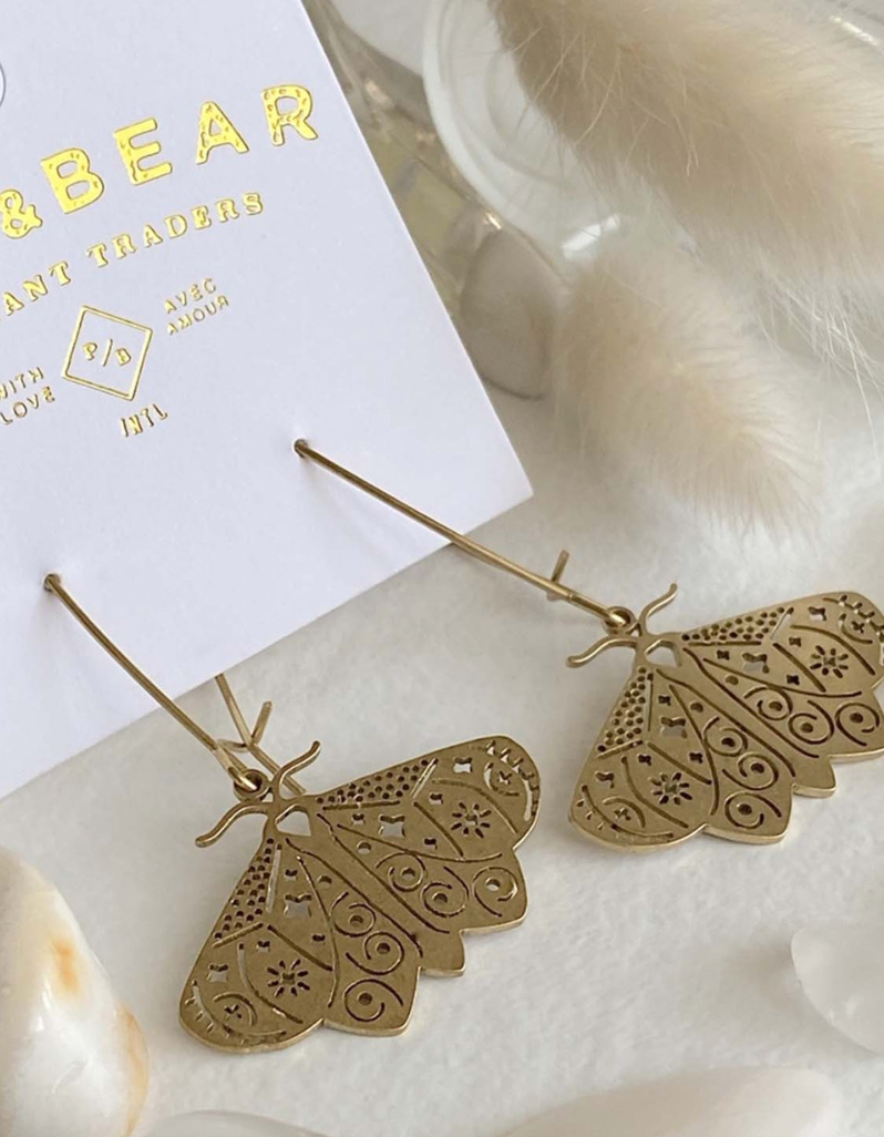 Pika & Bear I Love Lamp Drop Earrings Gold