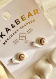 Pika & Bear Helmi Snail Stud Porcelain