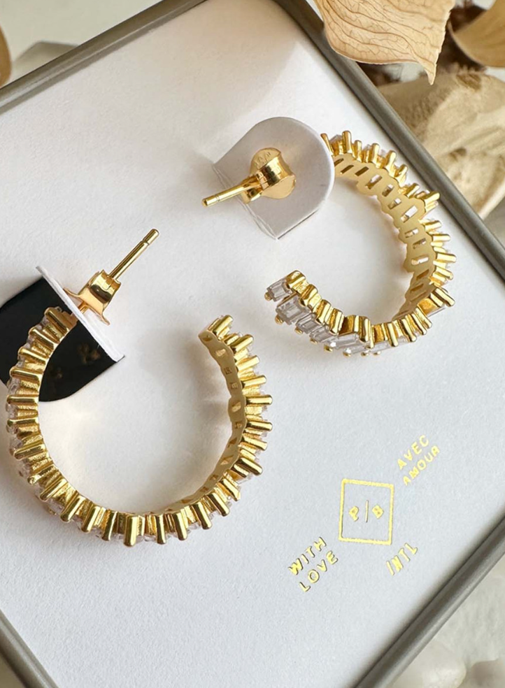 Pika & Bear Athabasca Jagged Hoop Earrings Gold