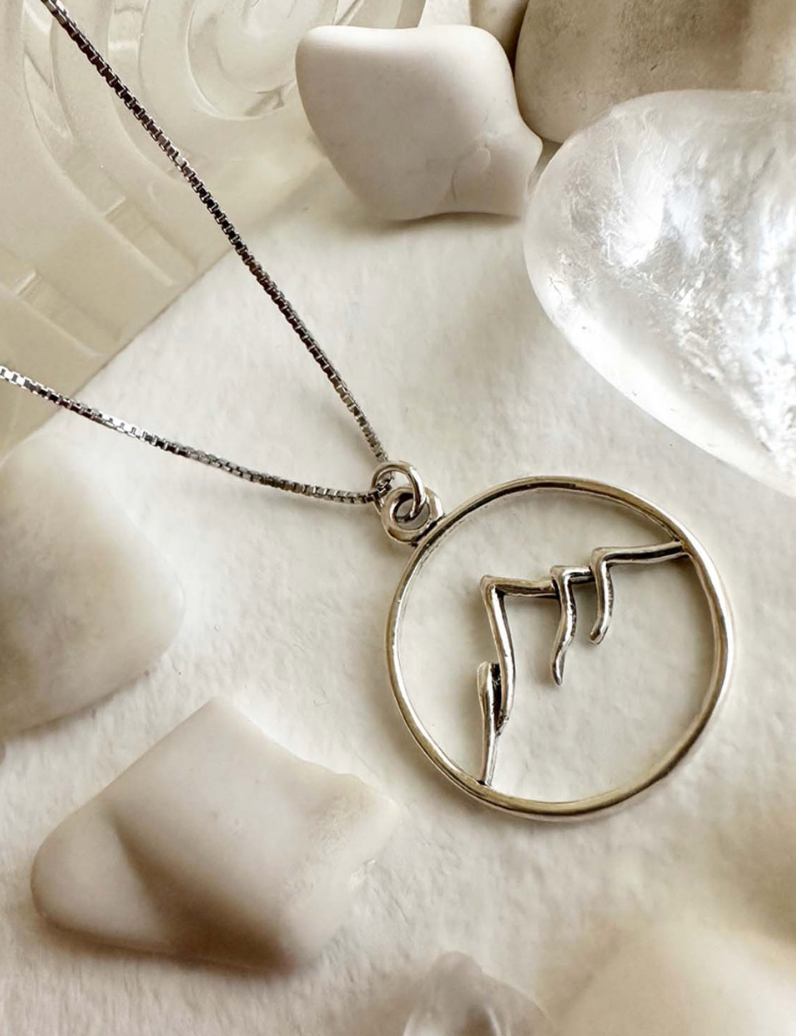 Pika & Bear Assiniboine Mountain Necklace Silver