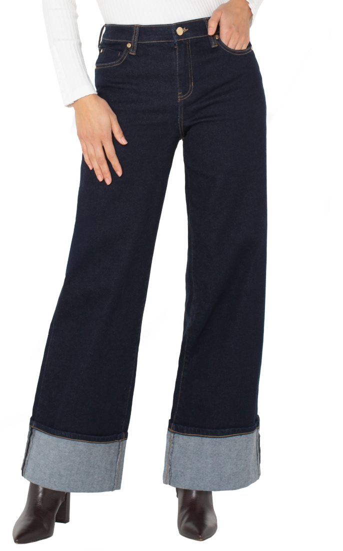 Liverpool Morgan Cuffed Pant Indigo Rinse