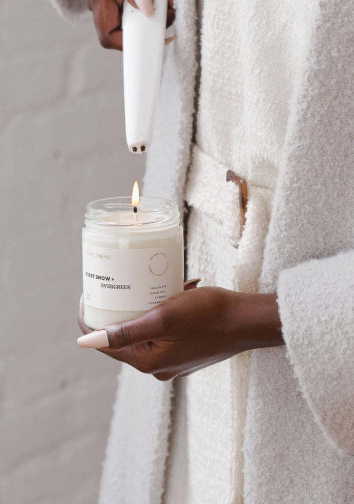 Homecoming First Snow + Evergreen Candle
