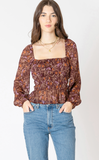 Dex Square Neck Blouse Wild Flower