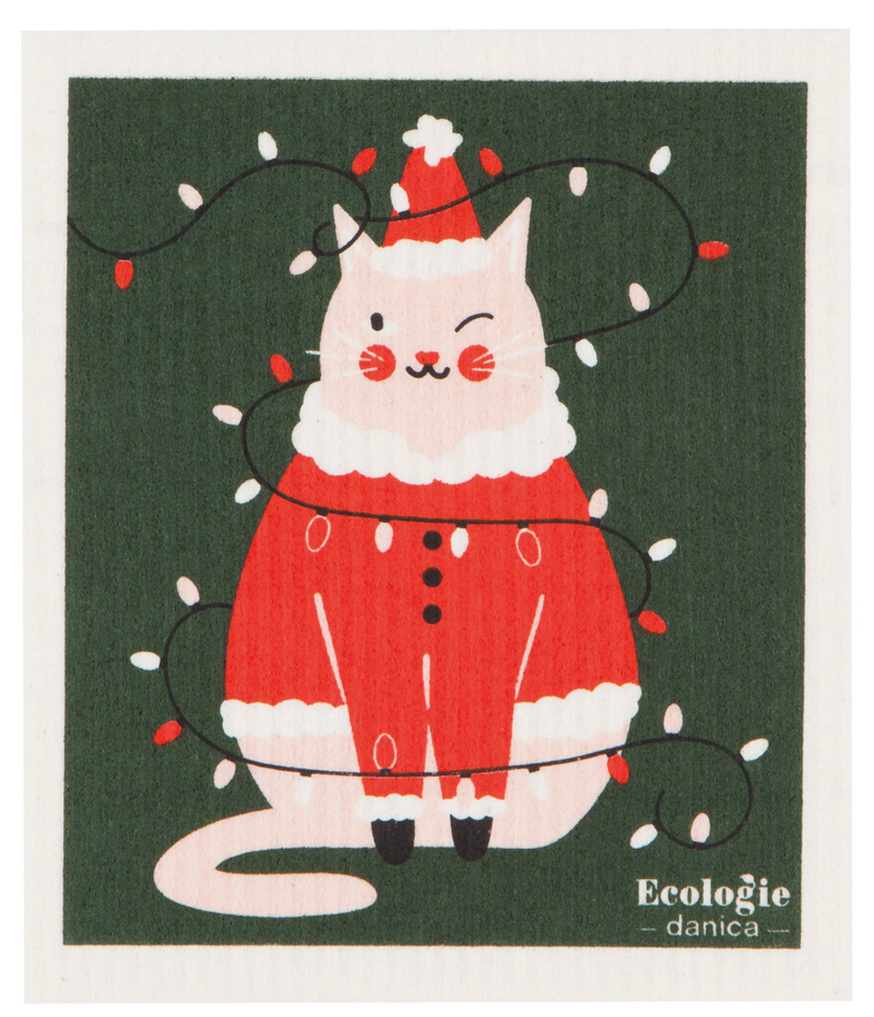 Danica Swedish Dishcloth Festive Feline