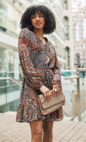 Papillon Paisley Mini Dress Brown
