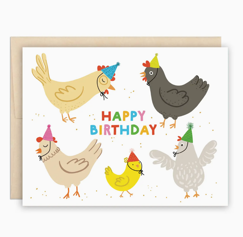 The Beautiful Project Cute Chickens Birthday Card