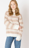 Dex Oversized Fairisle Pullover Red Print