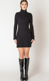 Black Tape Ribbed Turtleneck Sweater Dress Black