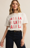 Z Supply Fa La La La Boyfriend Tee Sea Salt