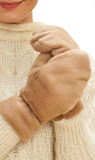 Powder Fluffy Teddy Mittens Taupe
